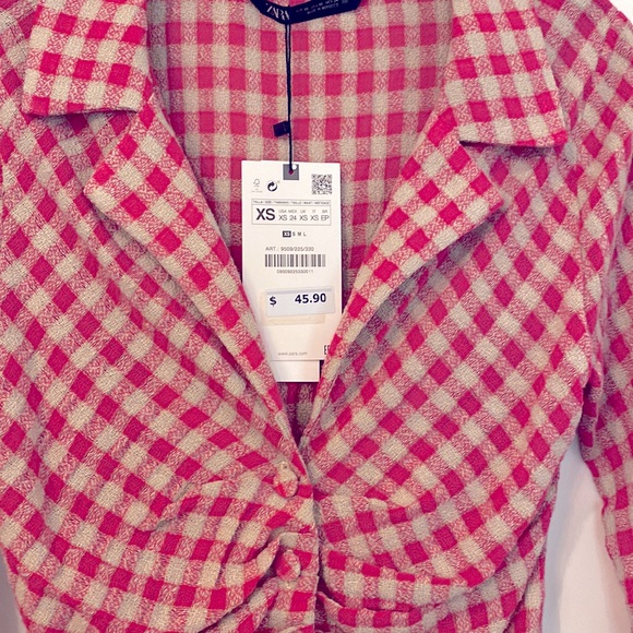 Zara gathered check top size XS - Picture 3 of 3
